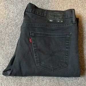 Levis 541 Jeans Mens  34x34 Gray Denim Pants Athletic Taper Stretch